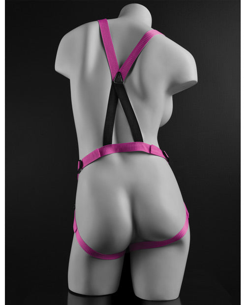 Dillio 7" Strap-On Suspender Harness Set Pink