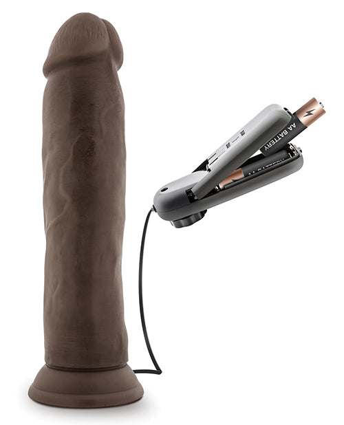 Dr. Throb 9.5" Vibrating Dildo - Chocolate