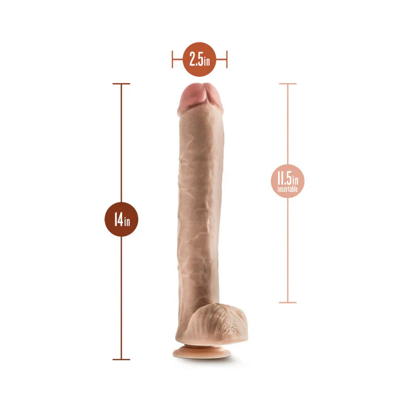Hung Rider Bruno 14" Dildo - Flesh