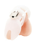 Blue Line Silicone Chastity Cage White