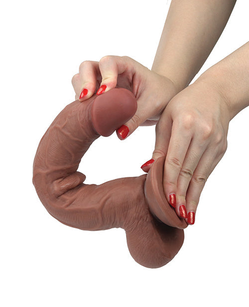 Get Lucky 11" Real Skin Dildo - Light Brown