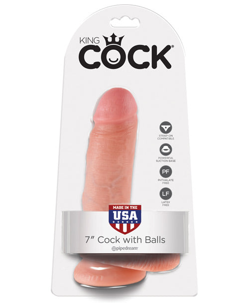 King Cock 7" Cock with Balls - Flesh