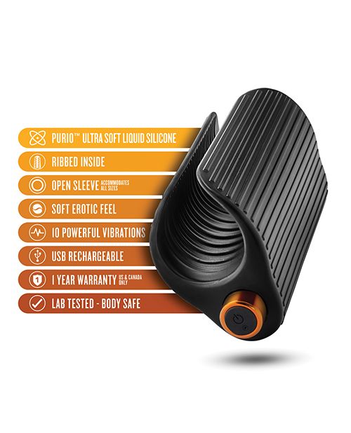 Blush M Elite Platinum Wrapt Vibrating Stroker - Black