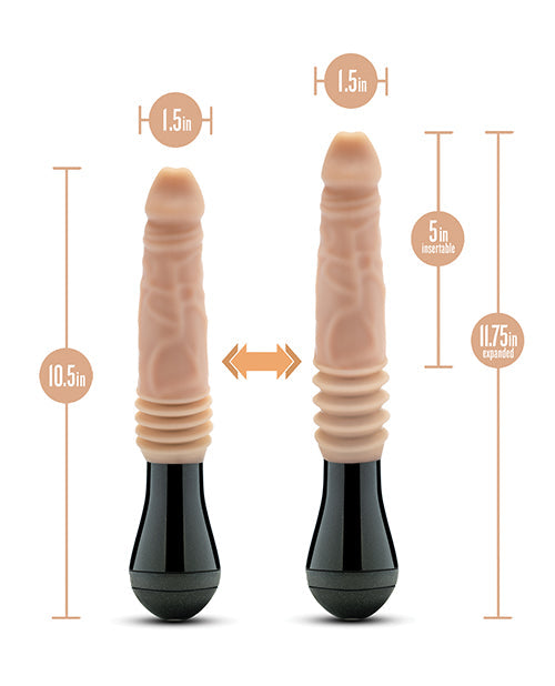 Dr. Knight 10.5" Thrusting Gyrating Vibrating Dildo - Beige