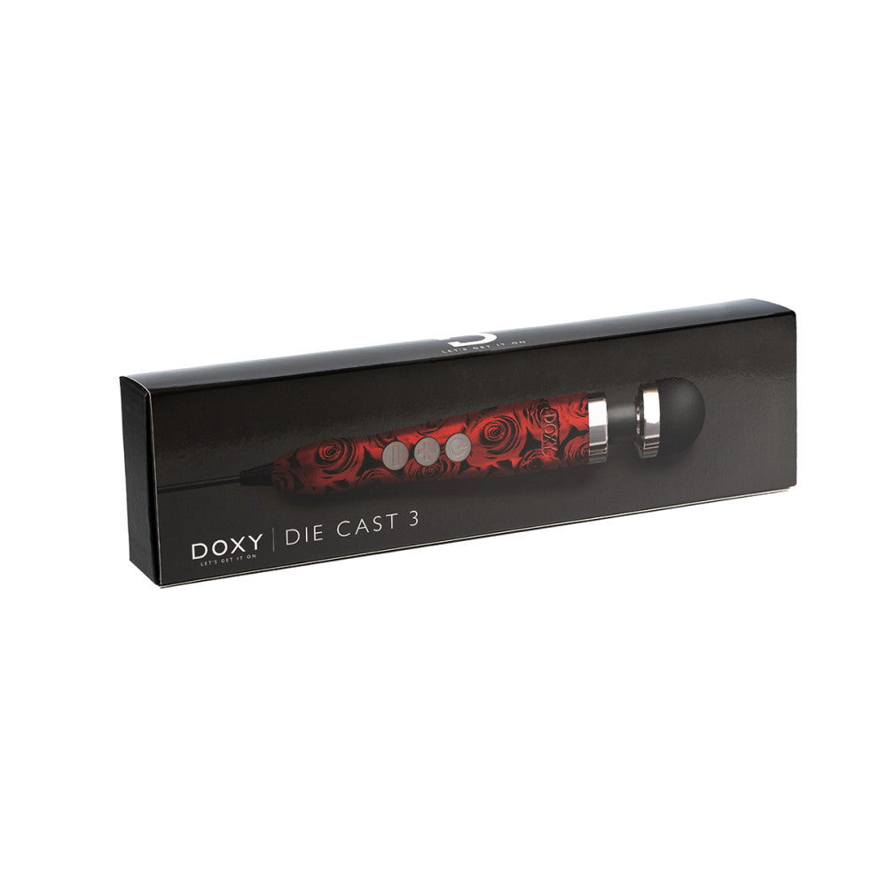 Doxy Die Cast 3R Rechargeable Compact Wand Vibrator - Roses