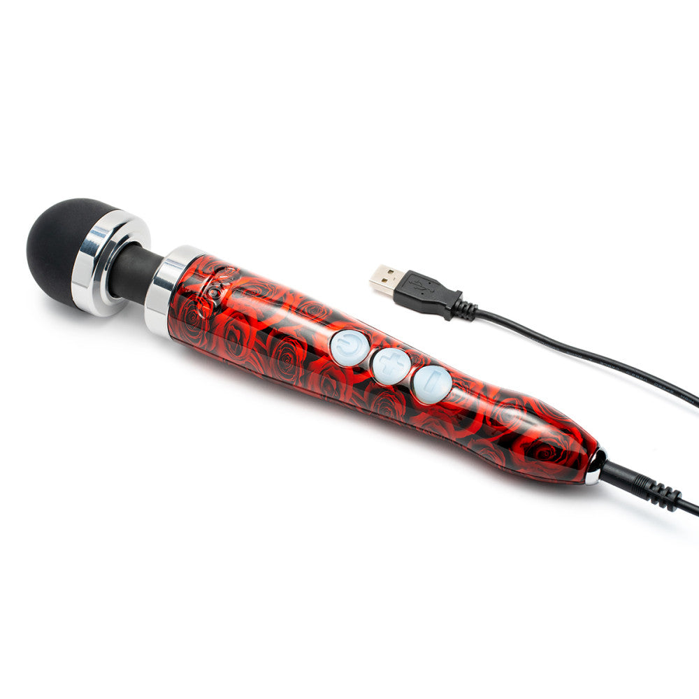 Doxy Die Cast 3R Rechargeable Compact Wand Vibrator - Roses