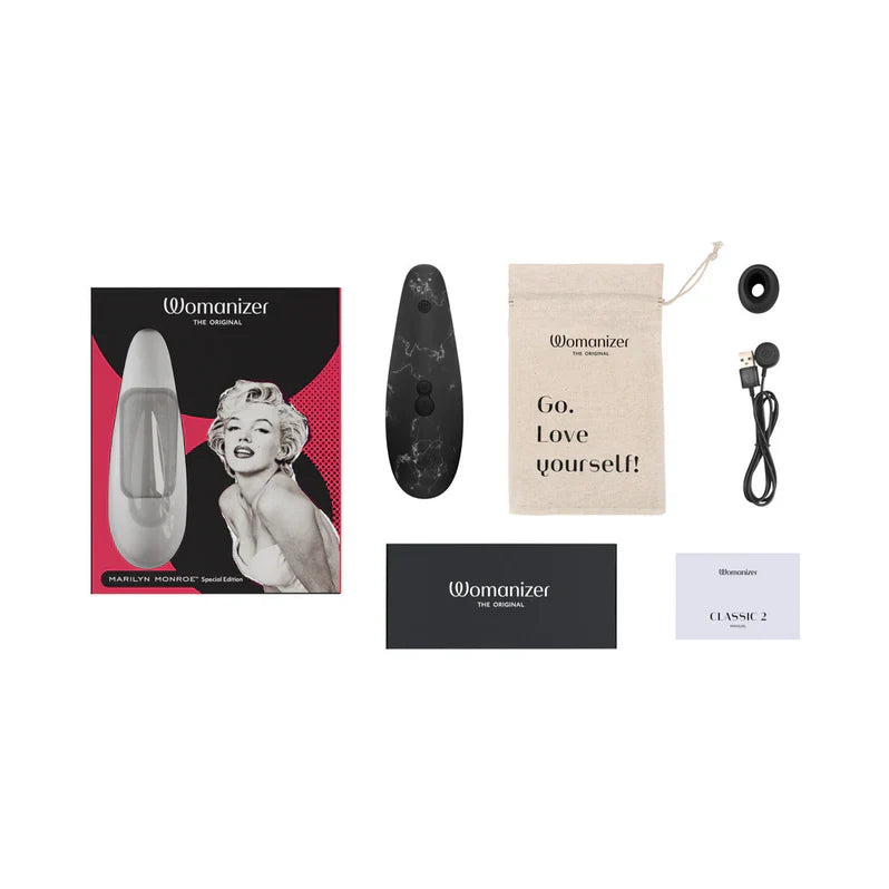 Womanizer x Marilyn Monroe Special Edition Classic 2 Clitoral Stimulator - Black Marble