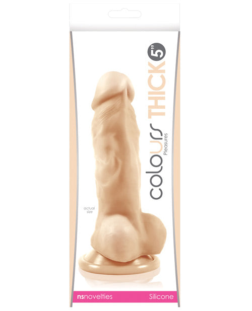 Colours Pleasures Thick 5" Medical Grade Silicone Dildo White