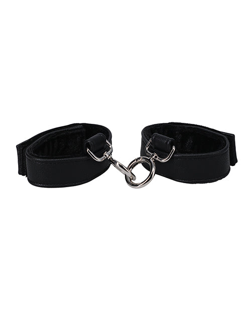 Doc Johnson Faux Leather Hand Cuffs In A Bag