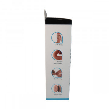 Get Lucky 9" Real Skin Dildo - Dark Brown