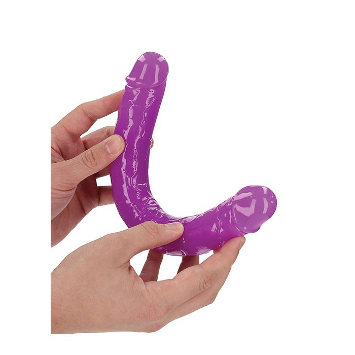 RealRock 12" Double Dong Glow in the Dark - Neon Purple