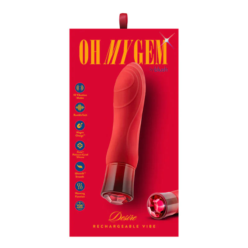 Blush Oh My Gem Desire Warming Rechargeable Vibe Ruby
