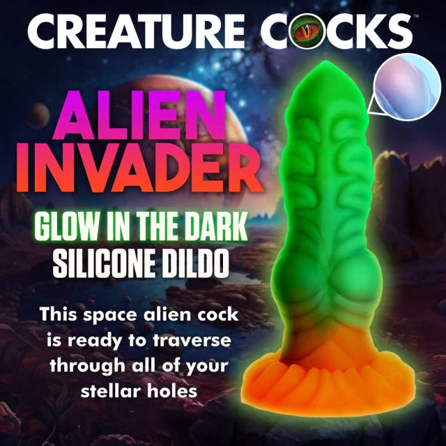 Creature Cocks Alien Invader Glow-in-the-Dark Alien Dildo