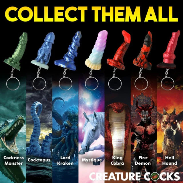 Creature Cocks Fire Demon Keychain