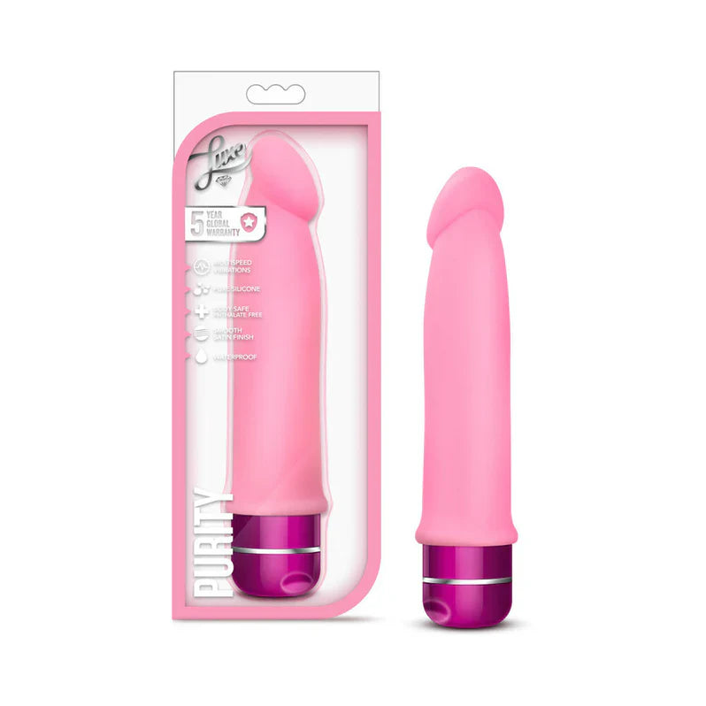 Luxe By Blush Purity Pink 7.5-Inch Vibrating Dildo