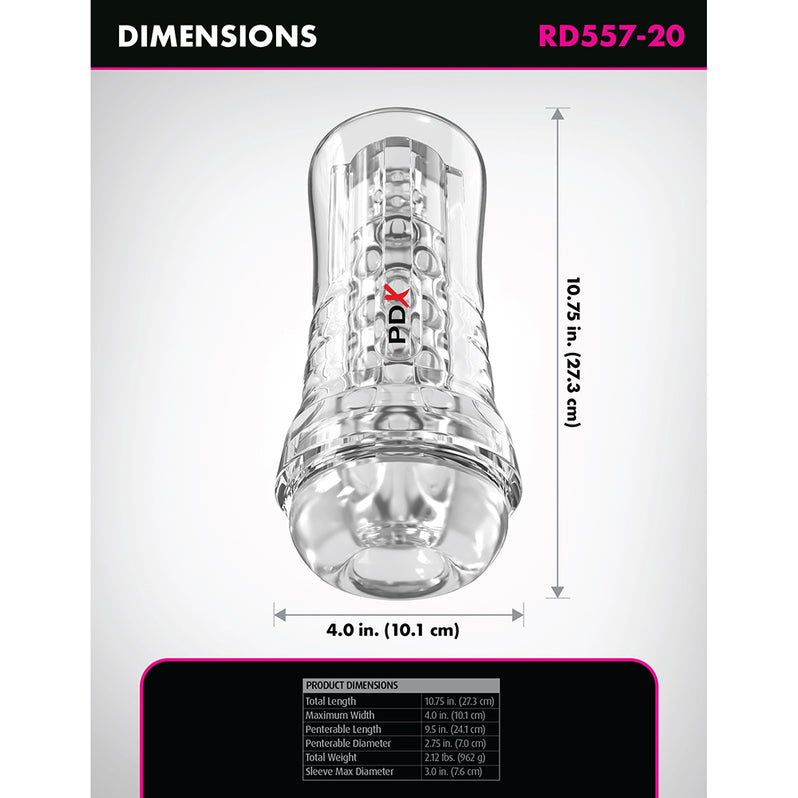 PDX Elite ViewTube See-Thru EZ-Grip Stroker